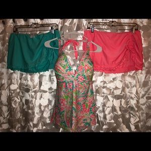Women’s Halter Bathing Suit top and Skirt Bottoms